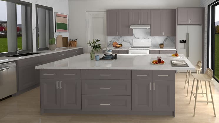 Straight Kitchen with Island - USCD